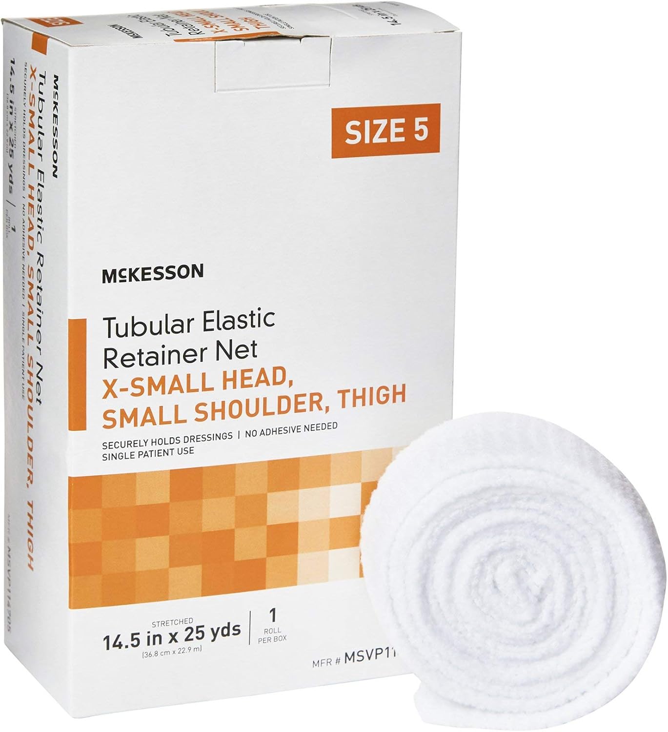 Mckesson Tubular Elastic Retainer Net Dressing, Non-Sterile, Head, Shoulder, Thigh, Size 5, 14 1/2 In X 25 Yd, 1 Count, 10 Packs, 10 Total