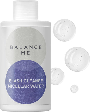 Balance Me Flash Cleanse Micellar Water 180Ml, Facial Cleanser With Hyaluronic Acid, Makeup Remover For All Skin Types, Vegan Friendly