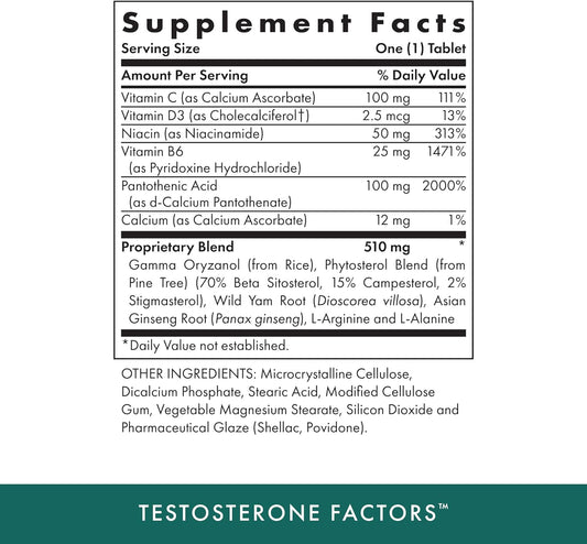 MICHAEL'S Health Naturopathic Programs Testosterone Factors - 60 Vegetarian Tablets - Nutrients to Support Testosterone Production - Kosher - 90 Servings
