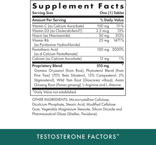 Michael'S Health Naturopathic Programs Testosterone Factors - 60 Vegetarian Tablets - Nutrients To Support Testosterone Production - Kosher - 90 Servings