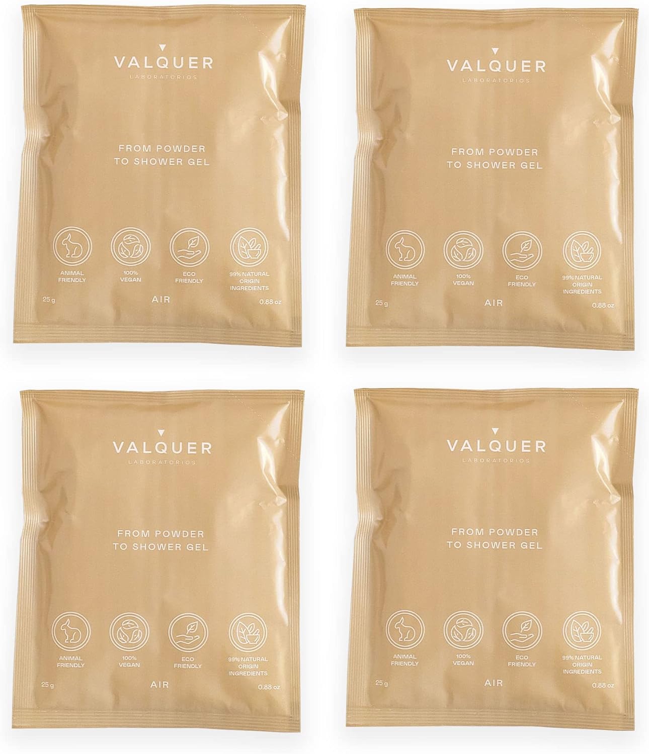 Valquer Shake - pack 4 Sustainable bath gels. Refill body gel. One bottle = Infinity of gels. Zero Waste. 25 grams = 400 ml gel - 4 Air sachets of 25 gr : Amazon.co.uk: Beauty