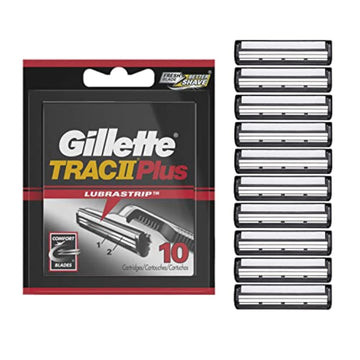 Gillette Trac Ii Plus Mens Razor Blade Refills, 10 Count, Delivers A Clean, Close Shave