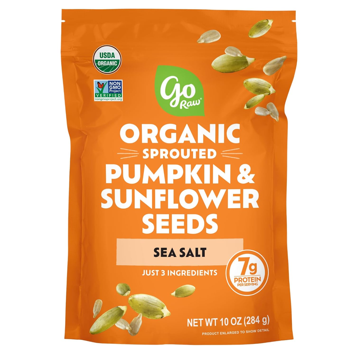 Go Raw Organic Sprouted Pumpkin & Sunflower Seeds, 10 Oz, Sea Salted, Keto, Kosher, Superfood