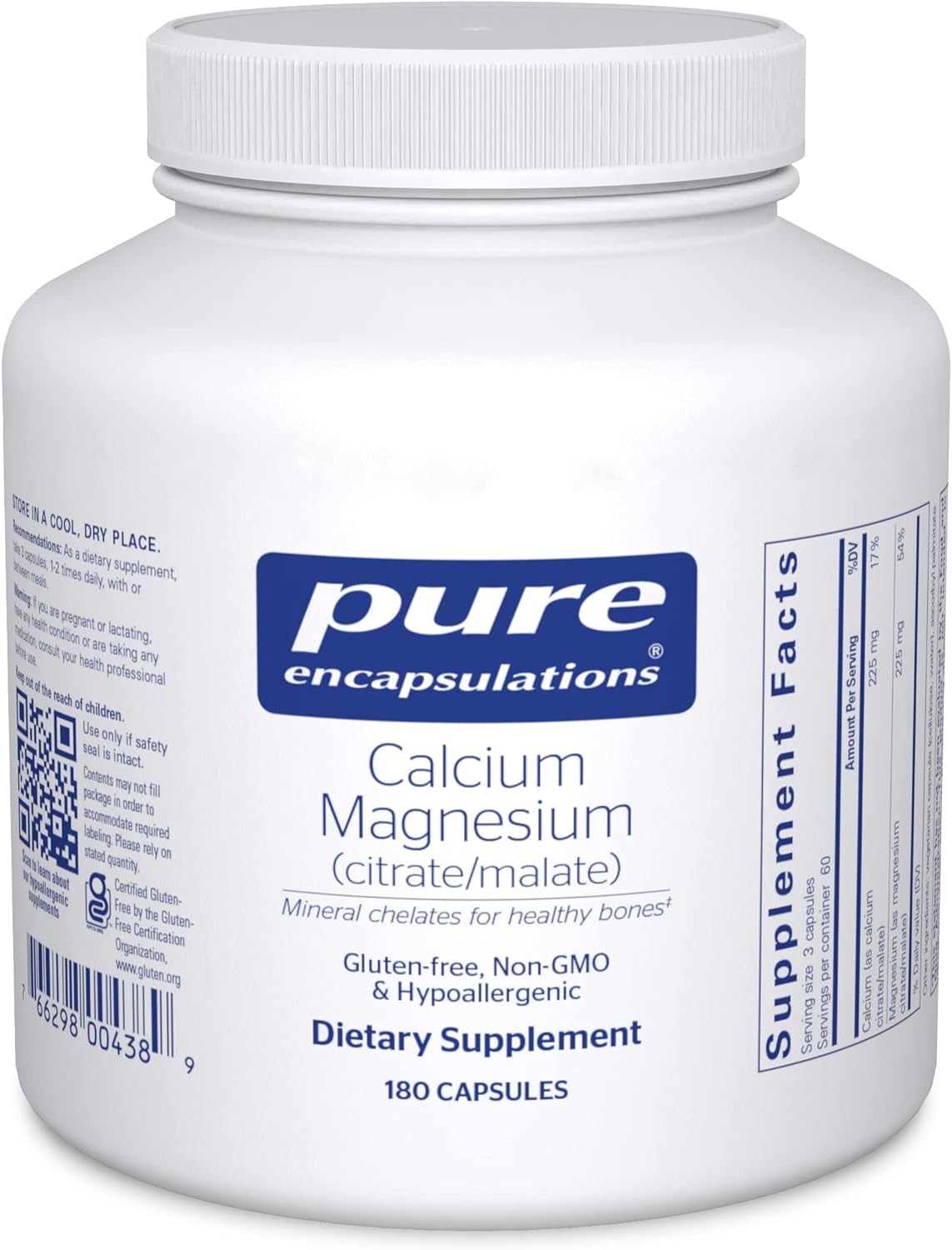 Pure Encapsulations Calcium Magnesium (Citrate/Malate) | Supplement To Support Bone And Cardiovascular Health* | 180 Capsules