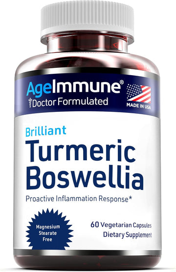 Turmeric Supplement With 65% Boswellia Serrata Extract With Black Pepper As Bioperine - Inulin -Turmeric Curcumin 95% Extract For Healthy Inflammation Response And Gut Health - 60 Capsules