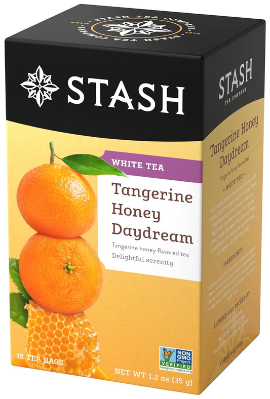 Stash Tea Tangerine Honey Daydream White Tea, Kosher, Gluten Free & Non-Gmo, 18 Tea Bags (Pack Of 6)