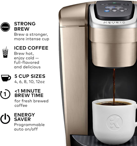 Keurig K-Elite Single Serve K-Cup Pod Coffee Maker, Brushed Gold