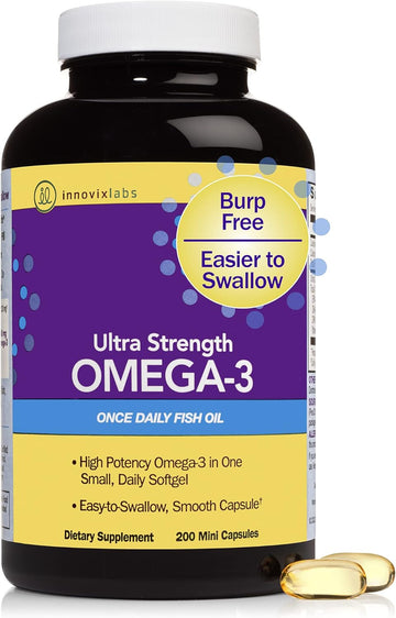 InnovixLabs Ultra Strength Omega 3 Fish Oil Supplements - Enteric Coat