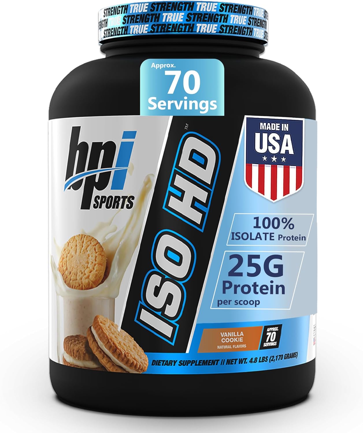 Bpi Sports Iso Hd Isolate Protein Powder – 100% Whey Isolate, Protein Powder For Muscle Gain - Cookie Butter - 1.6 Lb - 23 Servings