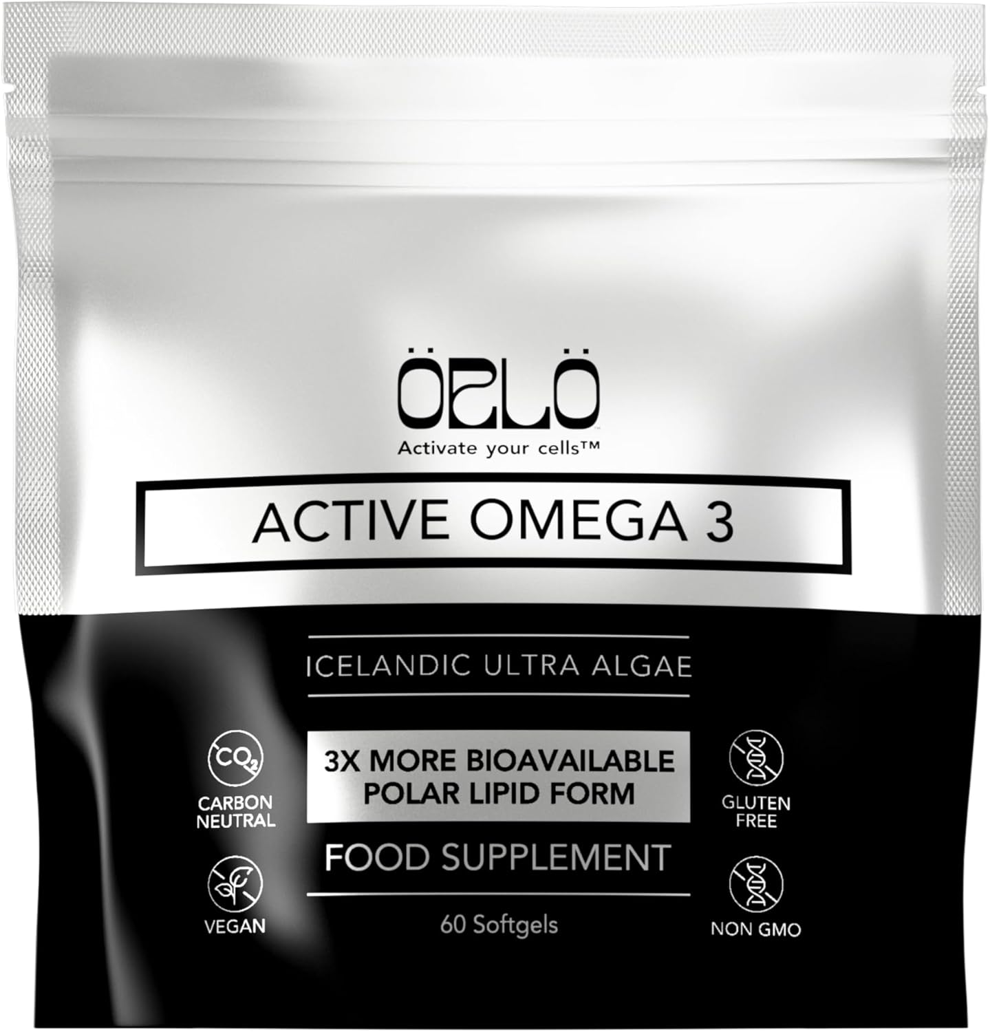 Orlo Omega 3 - Triple Strength Vegan Omega3S Supplement - Plant Based Dha & Epa Fatty Acids - Algae Omega-3 Oil - Krill Or Fish Oil Alternative (60 Mini Softgels)