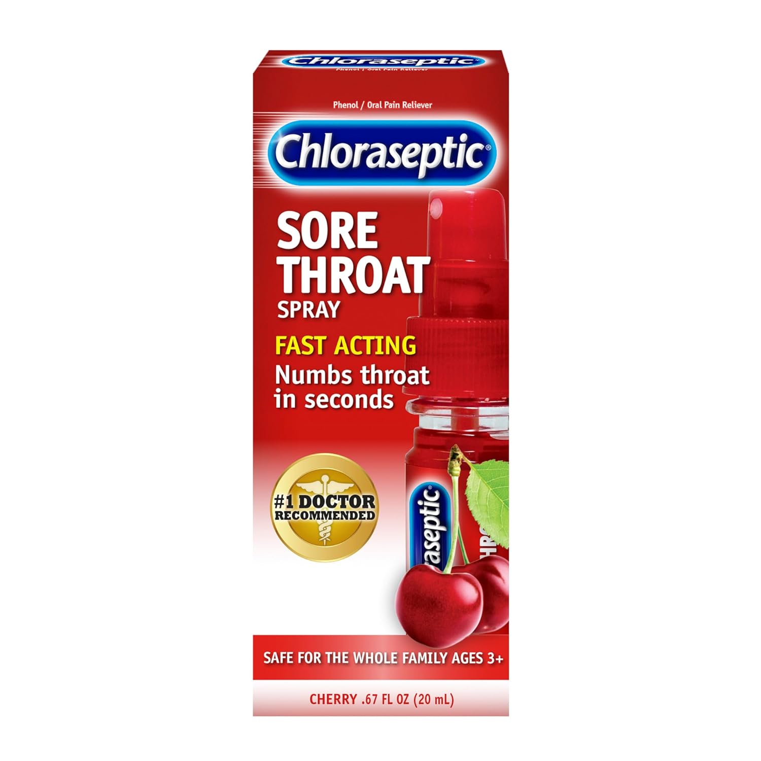 Chloraseptic Sore Throat Spray (Cherry, Pack of 1)