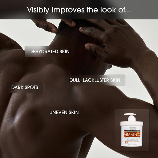 Advanced Clinicals Hyaluronic Acid Moisturzier + Brightening Vitamin C Cream 2Pc Skincare Set For Women & Men | Face Moisturizer & Body Cream Helps Improve Look Of Crepey Skin & Uneven Skin Tone, 2Pc