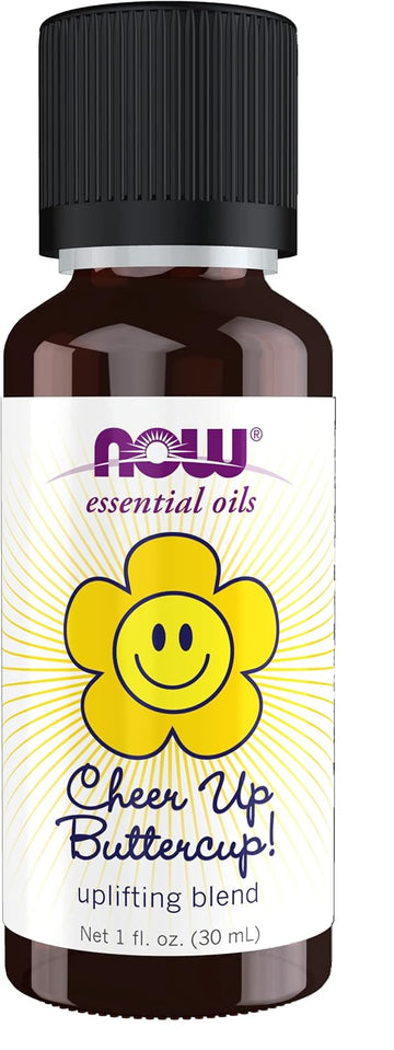 Now Essential Oils, Cheer Up Buttercup! Oil Blend, Uplifting Aromatherapy Scent, Blend Pure Citrus Essential Oils, Vegan, Child Resistant Cap, 1-Ounce