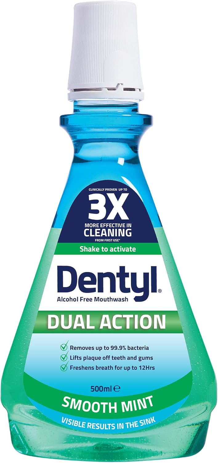 Dentyl Dual Action Smooth Mint Plaque-Reducing Cpc Mouthwash, 500Ml