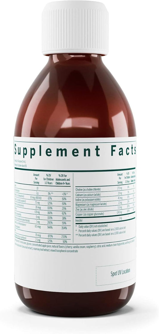 Genestra Brands Pediatri Vite | Comprehensive Multi-Vitamin Supplement For Children And Adolescents | 8.5 Fl. Oz. | Natural Cherry Flavor