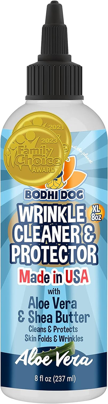 Bodhi Dog Wrinkle Cleaner and Protector | Extra Large 8oz | Soother & Protect Wrinkles & Skin | Stain Remover & Anti Itch for Bulldogs & Pugs | Made in The USA