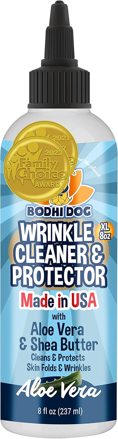 Bodhi Dog Wrinkle Cleaner And Protector | Extra Large 8Oz | Soother & Protect Wrinkles & Skin | Stain Remover & Anti Itch For Bulldogs & Pugs | Made In The Usa