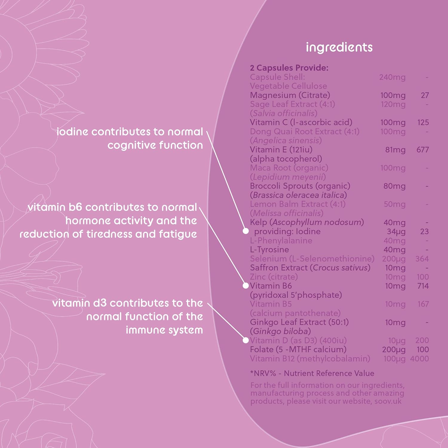 Flow by Soov - Women's Multivitamin Supplement - Hormonal Balance, Skin & Cognitive Support - Vegan & UK Manufactured : Amazon.co.uk: Health & Personal Care