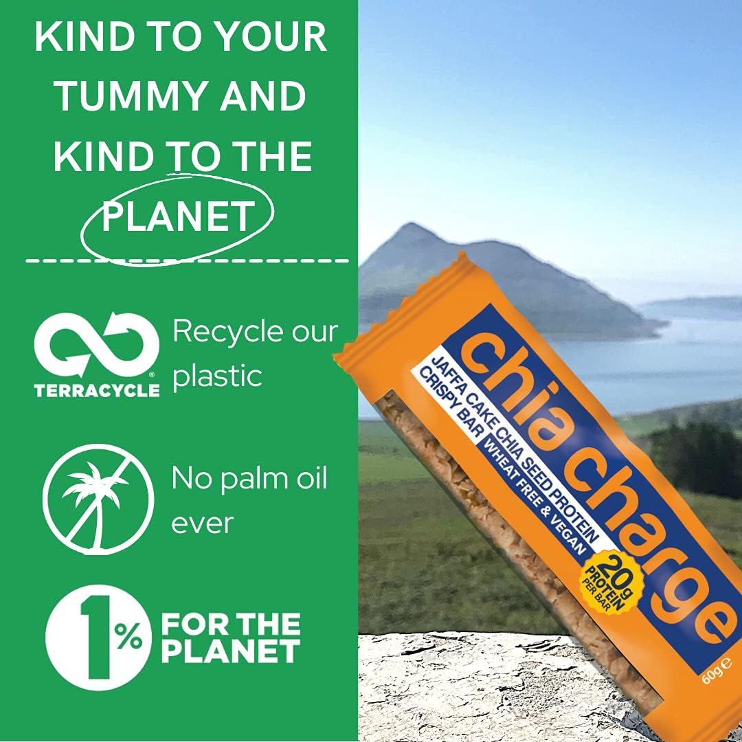 Chia Charge Vegan Protein Bar,Palm Oil, Dairy & Gluten Free, High Protein Vegan Snacks - 20G Plant Powered Protein Per Bar - Pack Of 10 Cocoa