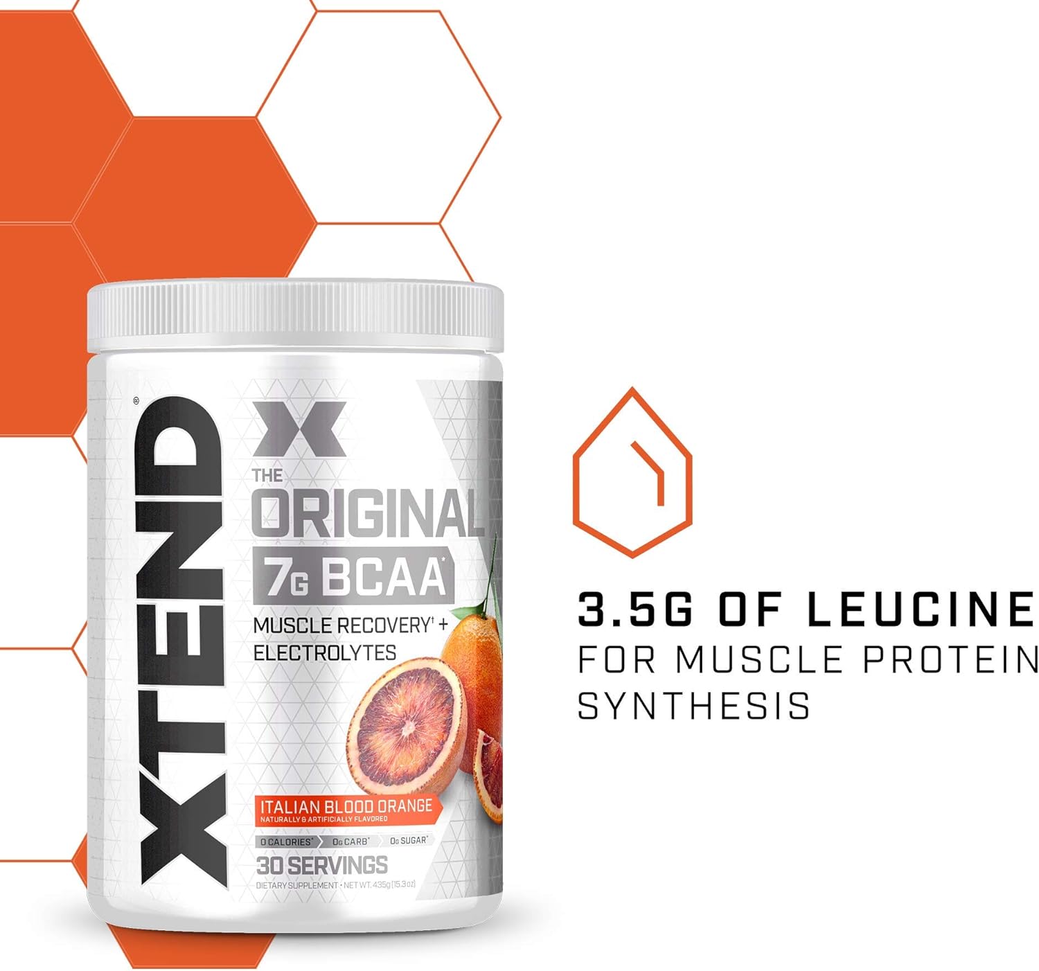 XTEND Original BCAA Powder Italian Blood Orange | Sugar Free Post Workout Muscle Recovery Drink with Amino Acids | 7g BCAAs for Men & Women | 30 Servings : Health & Household