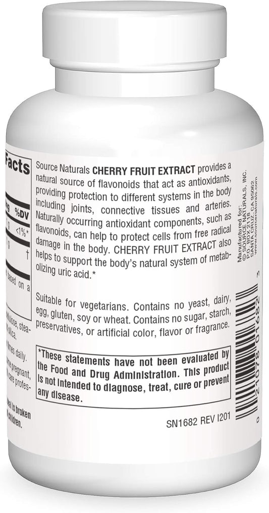 Source Naturals Cherry Fruit Extract, Natural source of flavonoids That act as antioxidants*, 500 mg - 180 Tablets