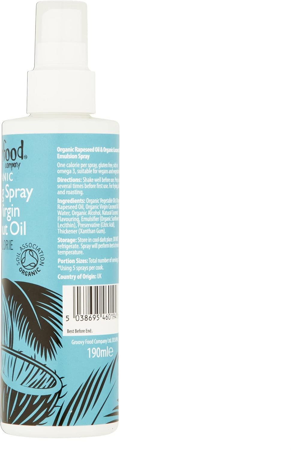 The Groovy Food Company Organic Cooking Spray With Virgin Coconut Oil, Pack Of 3