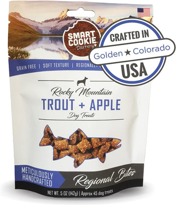 Smart Cookie All Natural Dog Treats - Trout & Apple - Healthy Dog Treats For Allergies, Sensitive Stomachs - Soft Dog Treats, Chewy, Grain Free, Human-Grade, Made In The Usa - 5Oz Bag