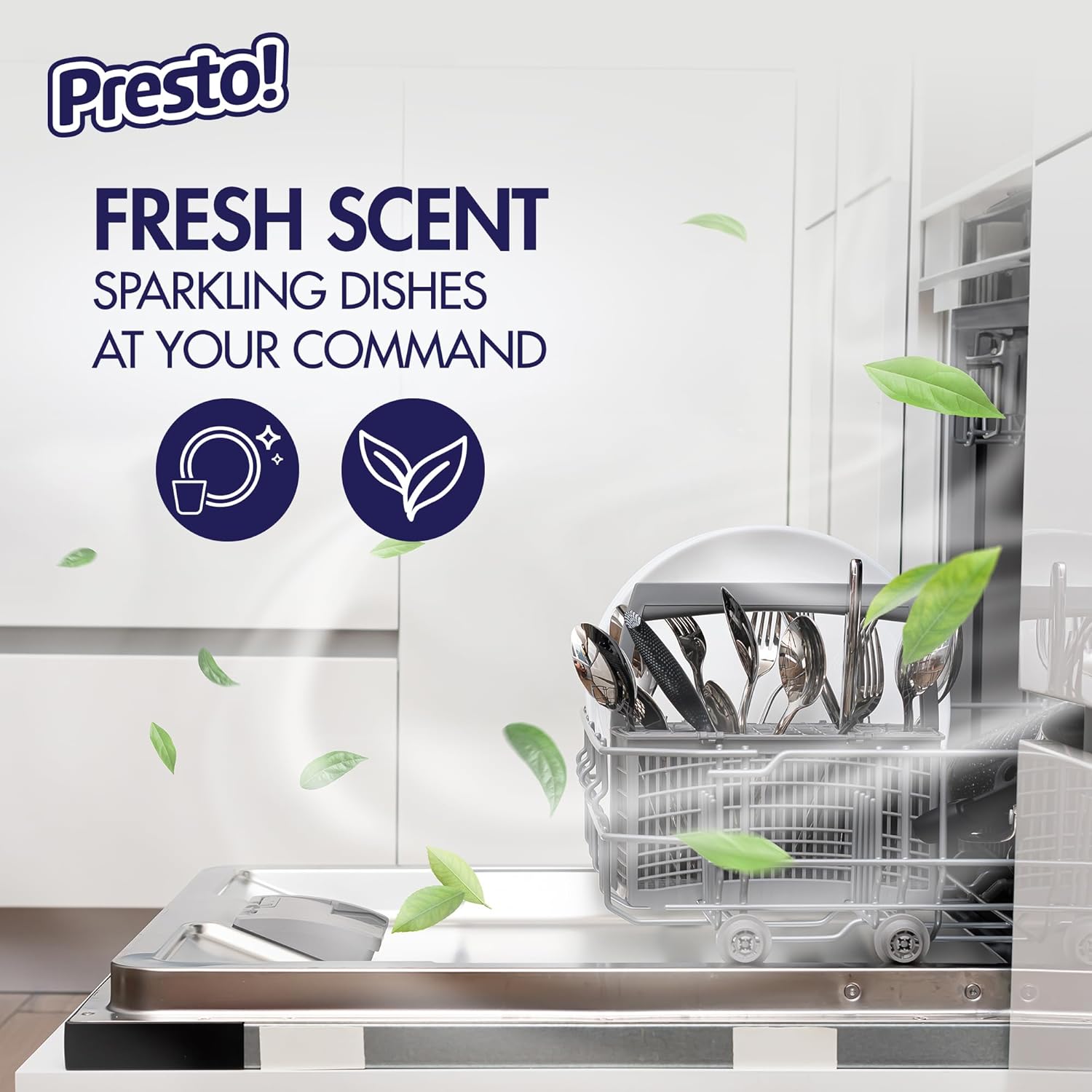 Amazon Brand - Presto! Triple Action Dishwasher Pacs, Fresh Scent, 70 Count : Health & Household