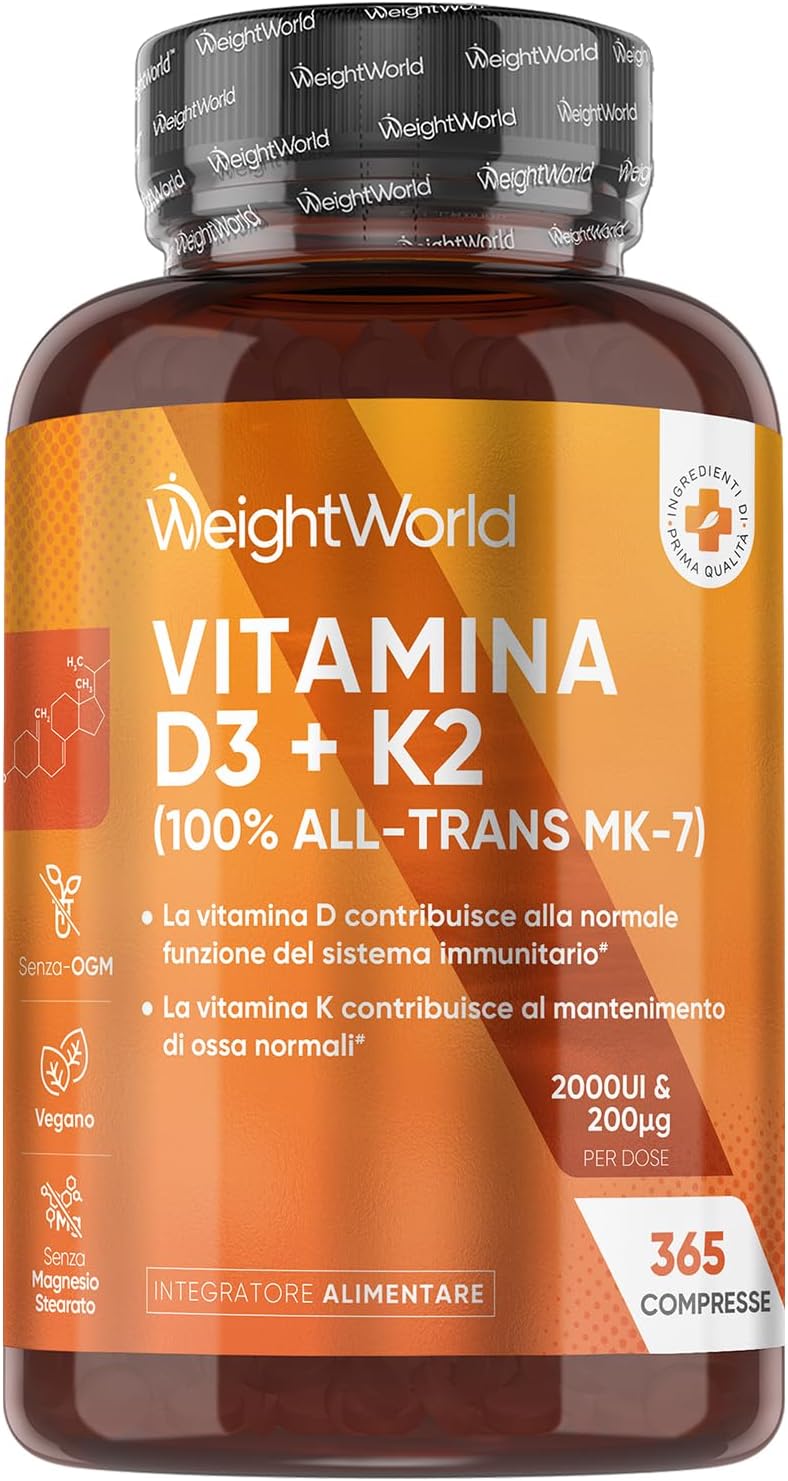 Vitamin D3 + K2 Tablets | 2000Iu Vitamin D3 (Cholecalciferol) | 200Mcg Vitamin K2 (Menaquinone) | With 100% All-Trans Mk-7 | 365 Vegan Tablets | 6Mm Micro-Tablet | 1 Year Supply