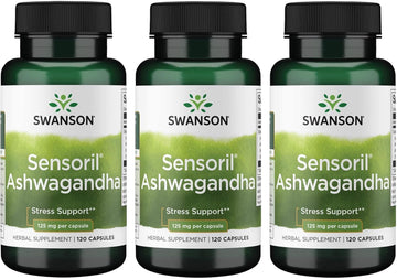 Swanson Sensoril Anti-Stress Nutraceutical 125 Milligrams 120 Capsules (3 Pack)