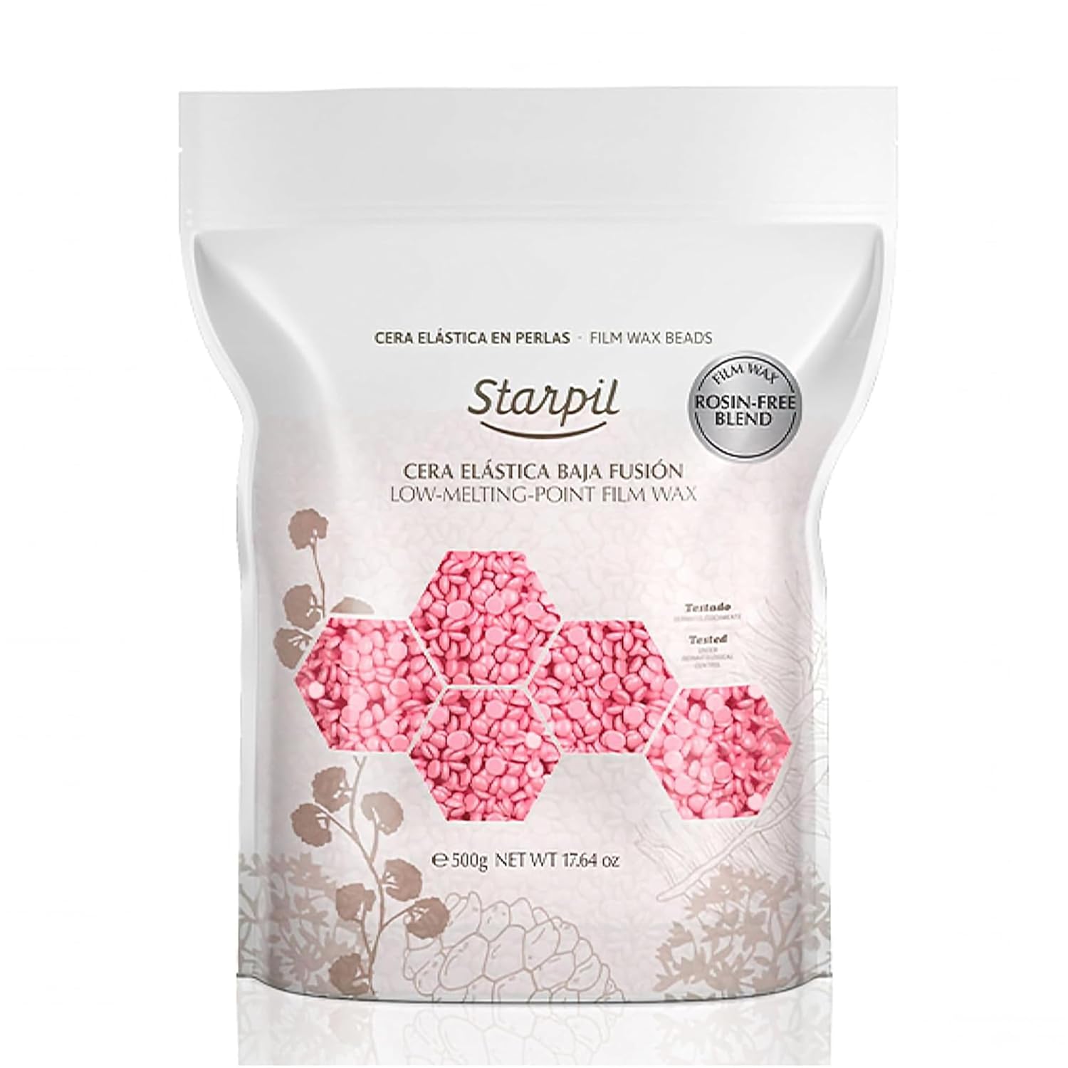 Starpil Wax 1000G / 2.2 Lb Rosin Free Pink Hard Wax Beads For Painless Hair Removal, Strip Less Body Wax Beans, Polymer Blend Bikini Wax For Face, Coarse Hair Removal Wax Beans For Sensitive Skin