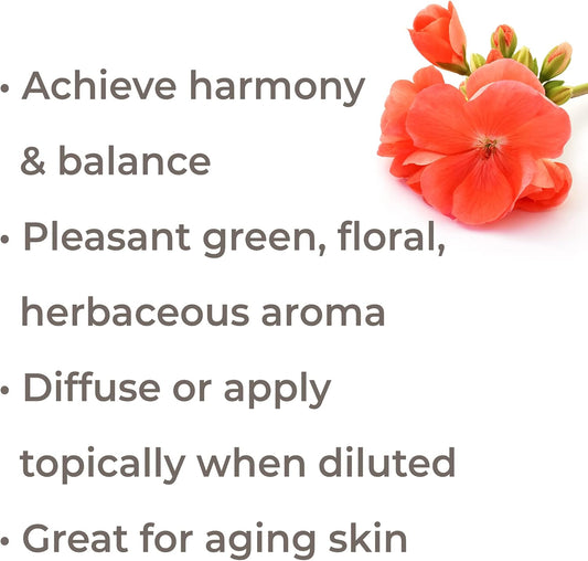 Plant Therapy Geranium Bourbon Essential Oil 100% Pure, Undiluted, Natural Aromatherapy, Therapeutic Grade 5 Ml (1/6 Oz)