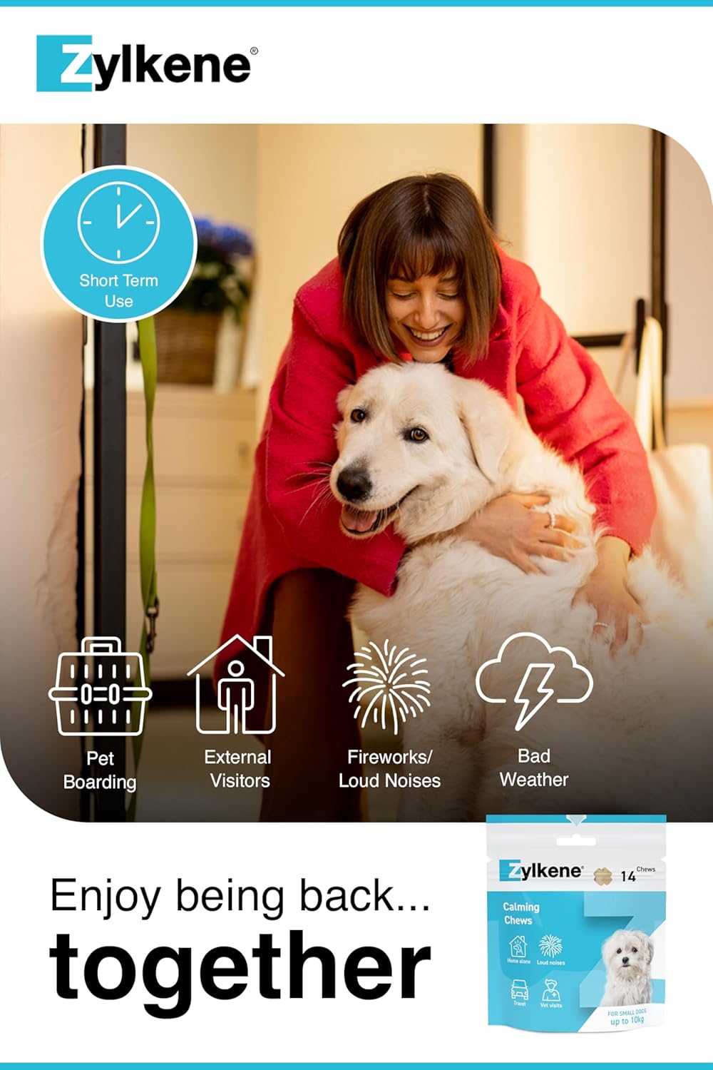 Zylkene Calming Chews for Medium Dogs (10 to 30kg) | Promotes Relaxation | Helps Pets cope with short-term challenging situations | Perfect for on the go, holidays, travelling, fireworks | 14 Chews : Amazon.co.uk: Pet Supplies