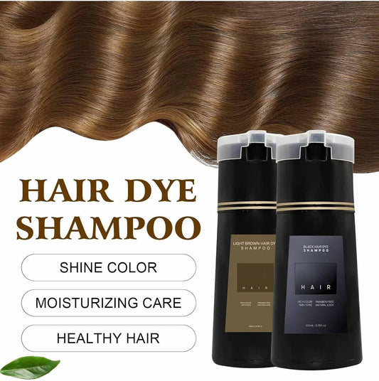 Polar Hair Dye Shampoo, Polar Haircare Hair Instant Dye Shampoo, Natural Color For Women & Men (Black)