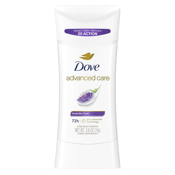 Dove Advanced Care Antiperspirant Deodorant Stick Lavender Fresh For Helping Repair Skin Barrier After Shaving, With 72-Hour Sweat & Odor Protection, 2.6 Oz