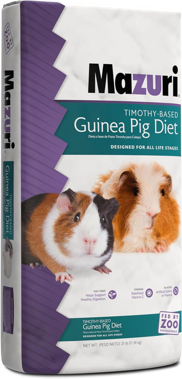 Mazuri | Timothy-Based Guinea Pig Food|25 Pound (25 Lb.) Bag