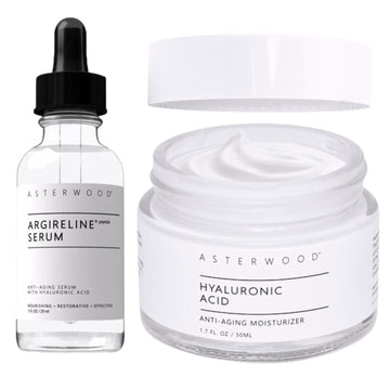 Asterwood Argireline Peptide Serum 1 Oz And Hyaluronic Acid Cream 1.7 Oz