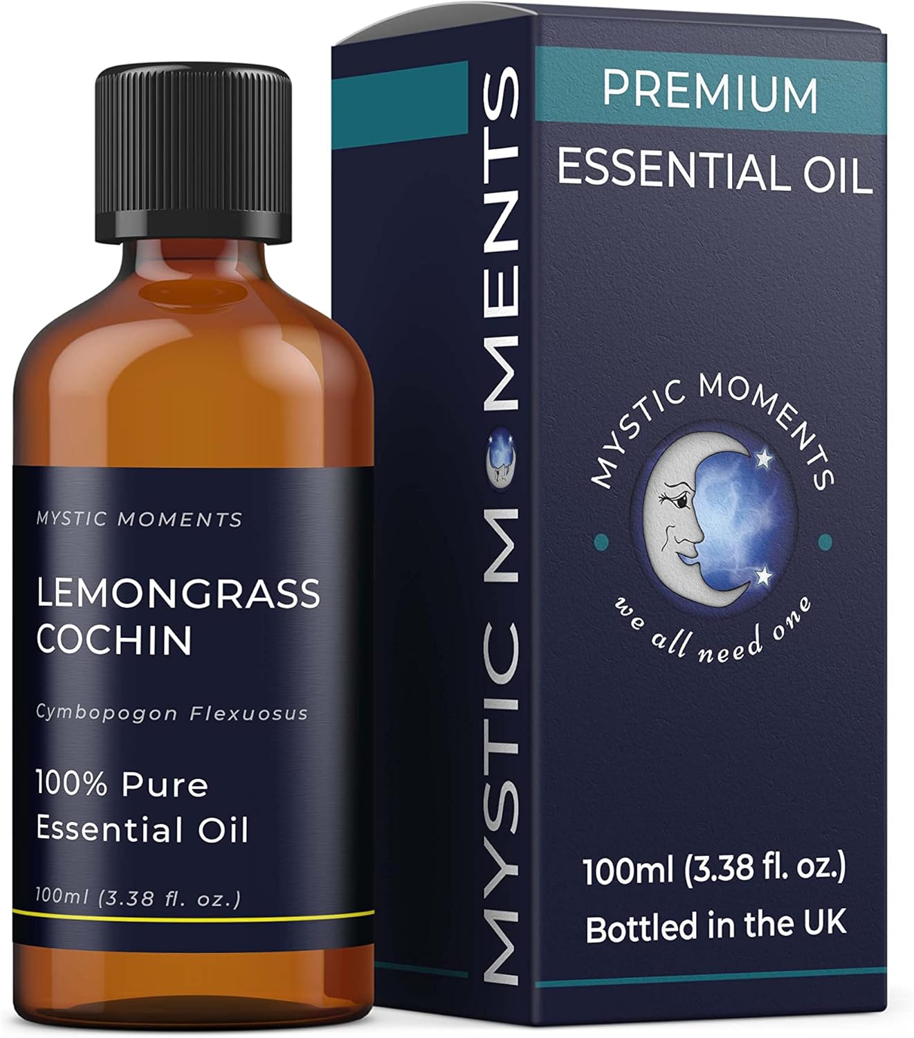 Mystic Moments | Lemongrass Cochin Essential Oil 50Ml - Pure & Natural Oil For Diffusers, Aromatherapy & Massage Blends Vegan Gmo Free