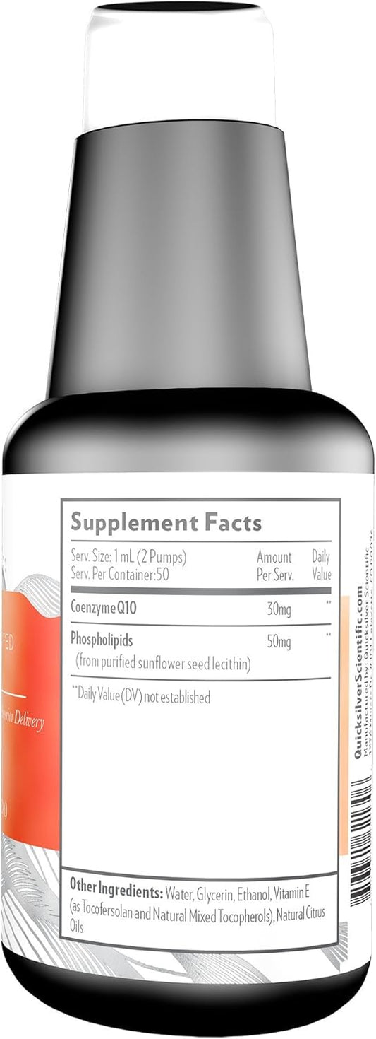 Quicksilver Scientific Coq10 Nanoemulsion - Liposomal Coenzyme Q10 Cardiovascular Support & Cellular Energy Supplement - Fast Absorbing Liquid Coq10 (1.7Oz / 50Ml)