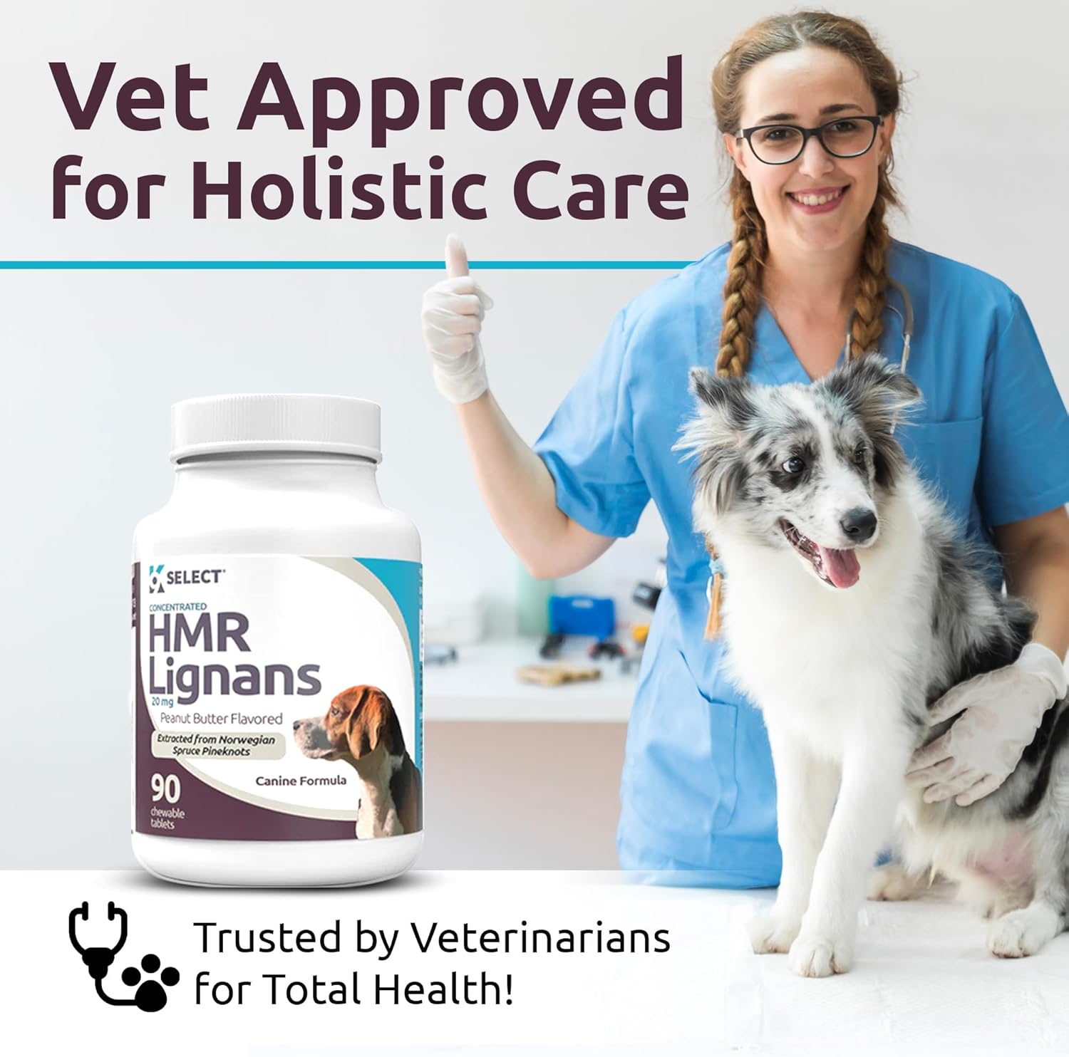K9 Select Hmr Lignans For Dogs - Enhancer For Overall Wellness, Immune Support For Dogs - Norway Spruce Extract Holistic Dog Health - Digestion, & Coat Care - Peanut Butter, 20Mg, 90 Tablets : Pet Supplies