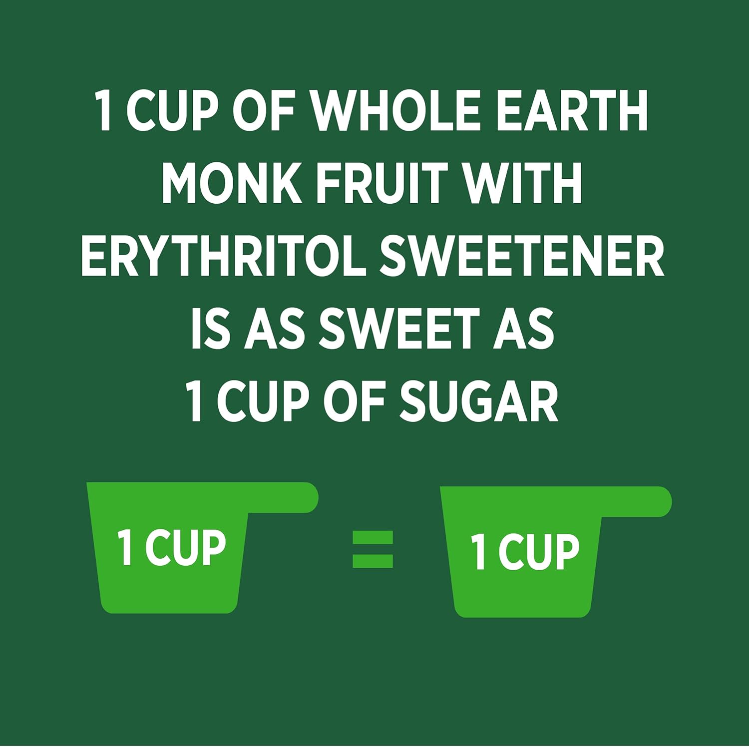 Whole Earth Monk Fruit Sweetener With Erythritol, Plant-Based Sugar Alternative, 12 Ounce Pouch