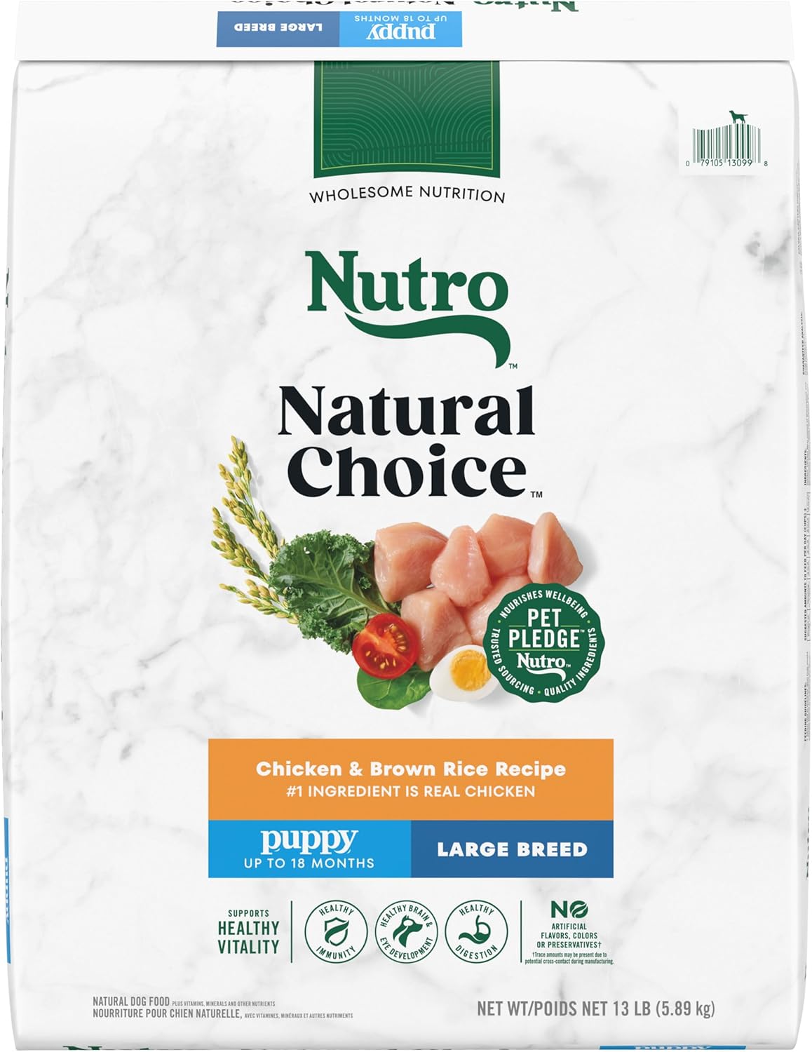 Nutro Natural Choice Large Breed Puppy Dry Dog Food, Chicken And Brown Rice Recipe, 13 Lbs