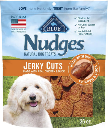 Blue Buffalo Nudges Jerky Cuts Dog Treats, Made In The Usa With Natural Ingredients, Chicken & Duck, 36-Oz. Bag