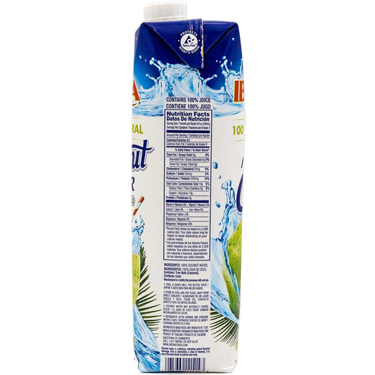 Iberia Coconut Water, 33.8 Fl Oz (1 Liter) 100% Natural Coconut Water With No Additional Ingredients