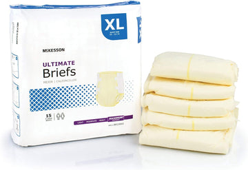 Mckesson Ultimate Briefs, Incontinence, Maximum Absorbency, Xl, 15 Count, 1 Pack