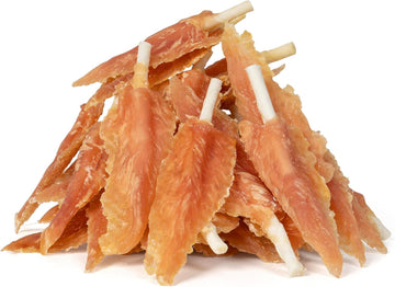 Mon2Sun Dog Rawhide Twist 4-4.5 Inch Chicken Wrapped Rawhide Sticks For Puppy And Small Dogs, Promotes Dental Health Chicken Wings (18.34 Ounce -Pack Of 1)