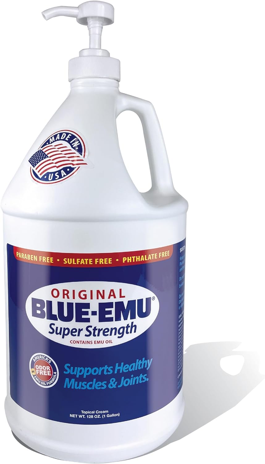 Blue Emu Original Super Strength Cream, Muscle and Joint Support, Professional Family Size 1 Gallon Bottle w/Pump