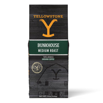 Yellowstone Bunkhouse Medium Roast Coffee,100% Arabica Ground Coffee, 12 Oz