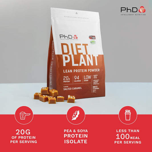 Phd Nutrition Diet Plant, Vegan Protein Powder Plant Based, Strawberries And Cream, High Plant Protein, 19 Servings Per 500G Bag