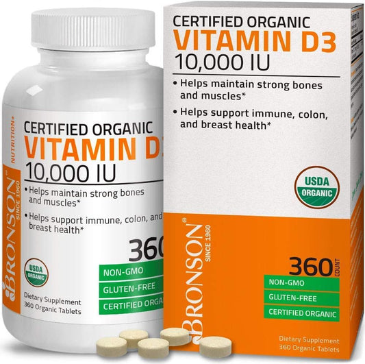 Bronson Vitamin D3 10,000 Iu (1 Year Supply) For Immune Support + Bronson Zinc Triple Play 30 Mg Triple Coverage Immune Support